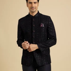 Grandeur Velvet Blue Suit Set